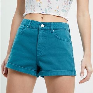 PacSun Deep Teal Denim Mom Shorts